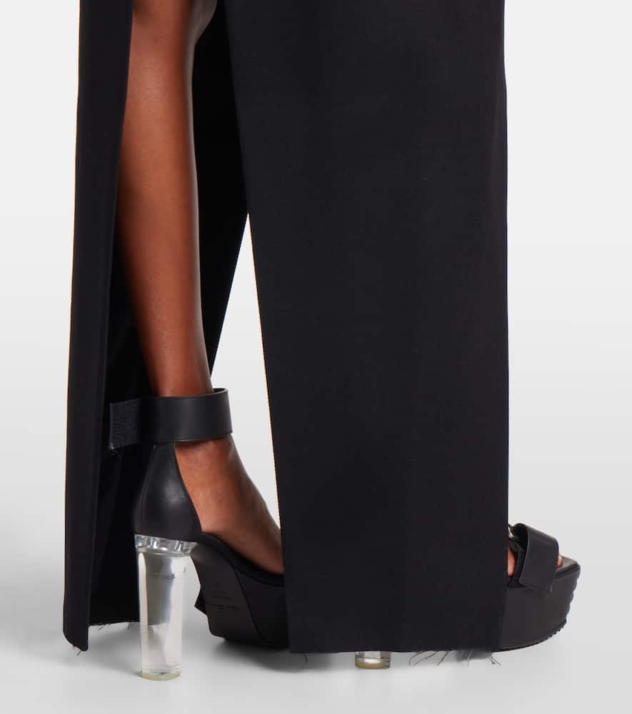 Rick Owens Concordians Sliced Long Skirt Clothing In Black