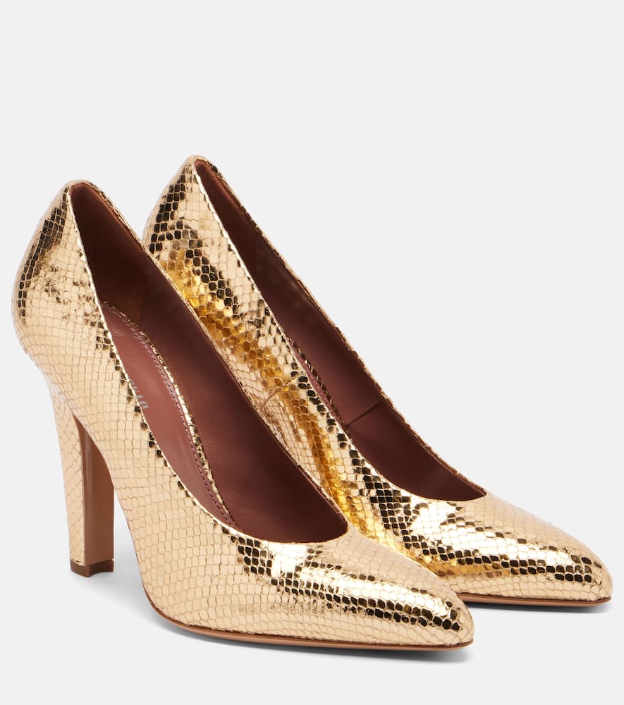 Paris Texas Elsa 100 Metallic Leather Pumps In Gold