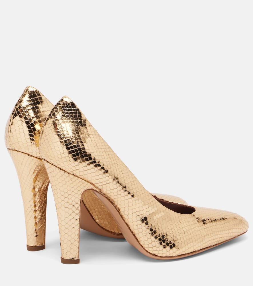 Paris Texas Elsa 100 Metallic Leather Pumps In Gold