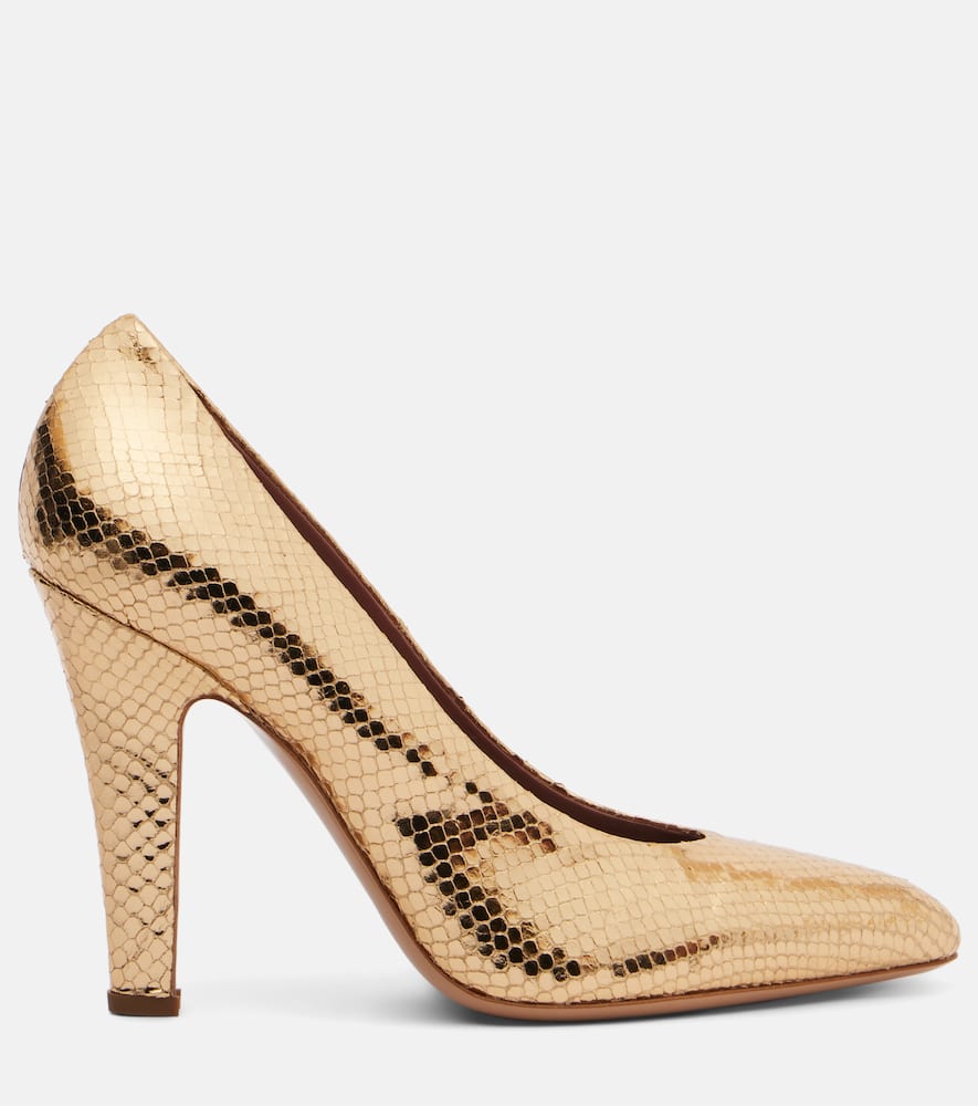 Paris Texas Elsa 100 Metallic Leather Pumps In Gold