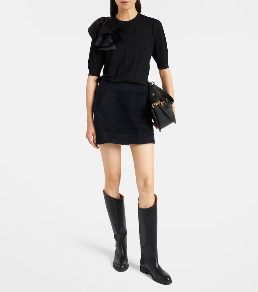 Dorothee Schumacher Fluffy Statement Wool-blend Miniskirt In Black