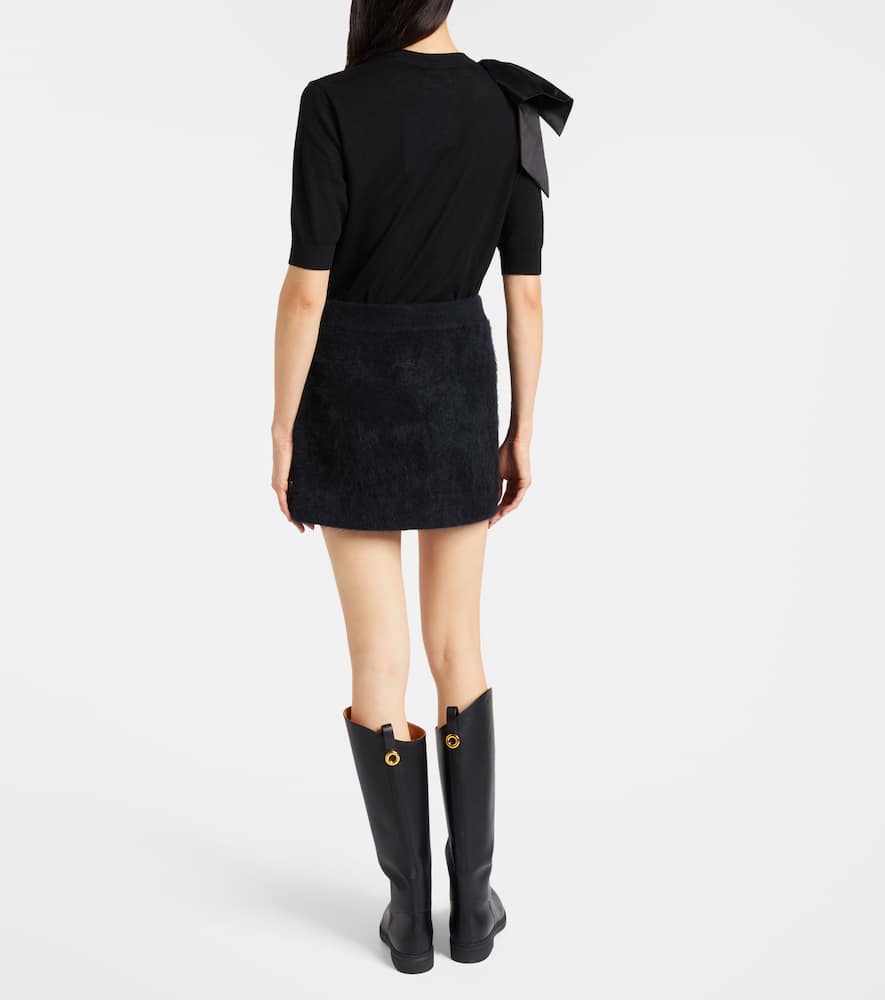 Dorothee Schumacher Fluffy Statement Wool-blend Miniskirt In Black