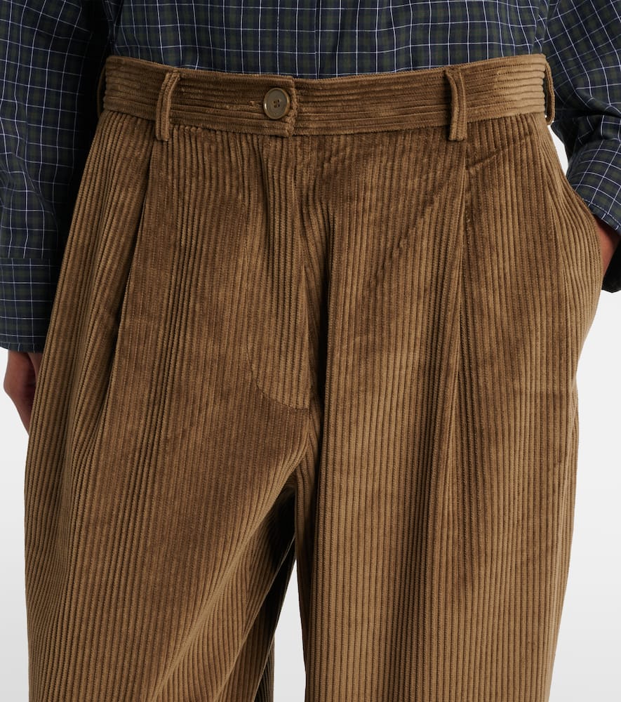 The Frankie Shop Norstrand Cotton Corduroy Straight Pants In Brown