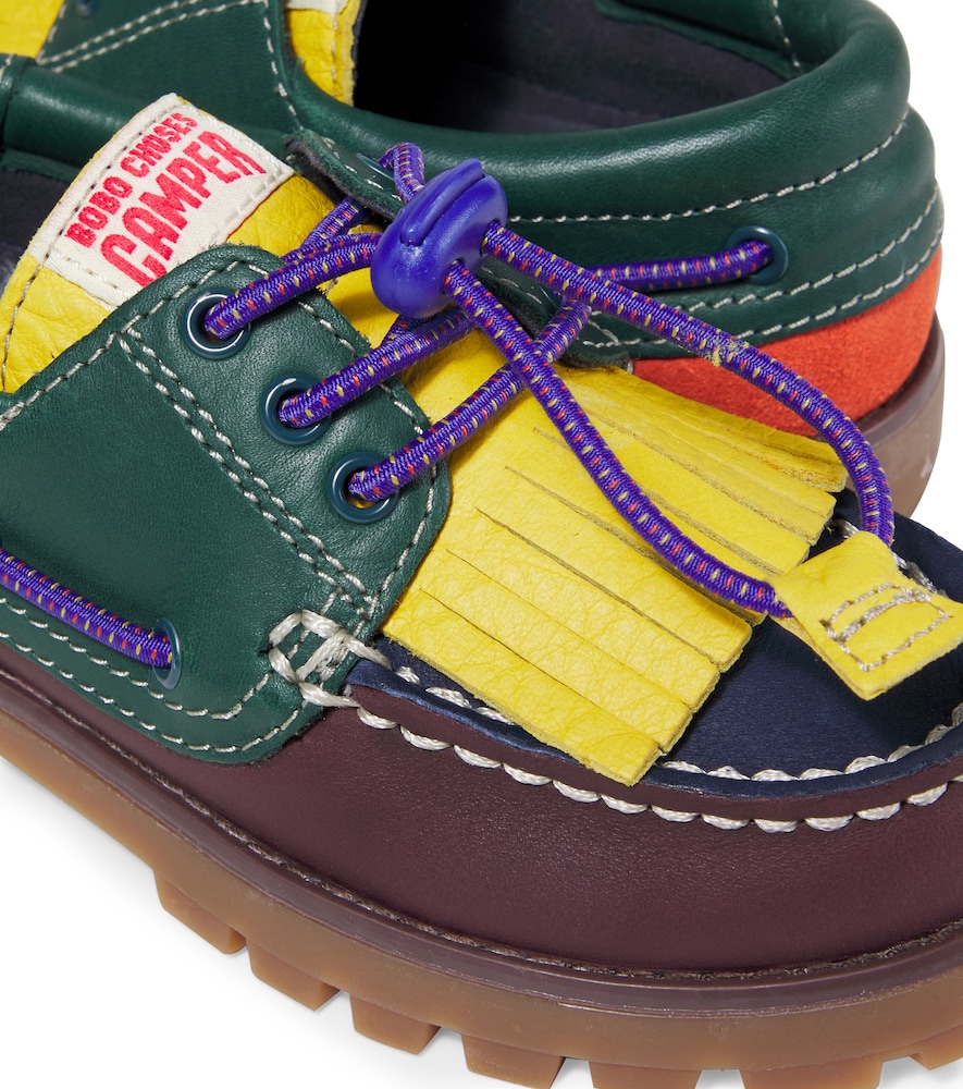  Bobo Choses Bobo Choses X Camper Compas Nautic Leather Boat Shoes 
