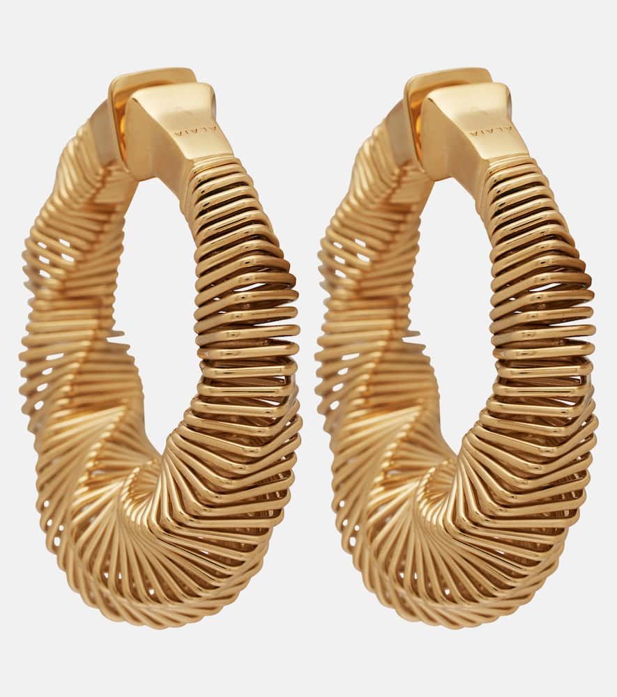 Alaïa Square Spiral Hoop Earrings In Gold