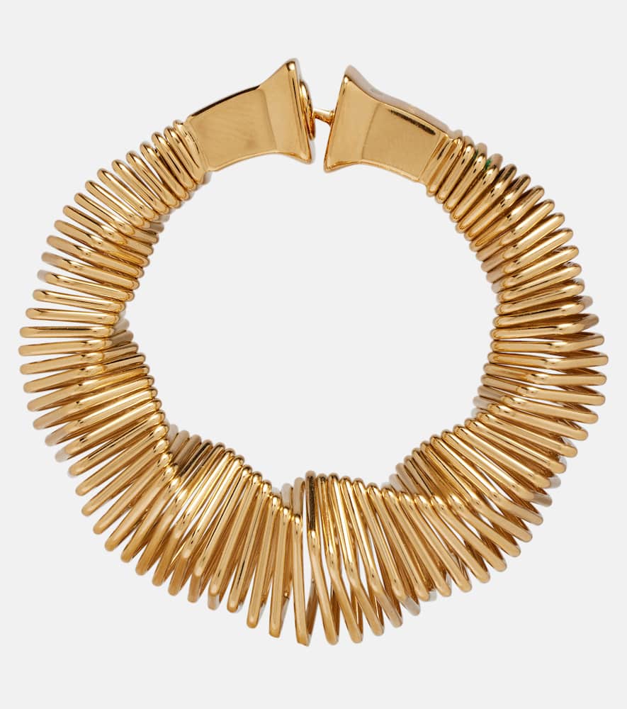 Alaïa Square Spiral Hoop Earrings In Gold