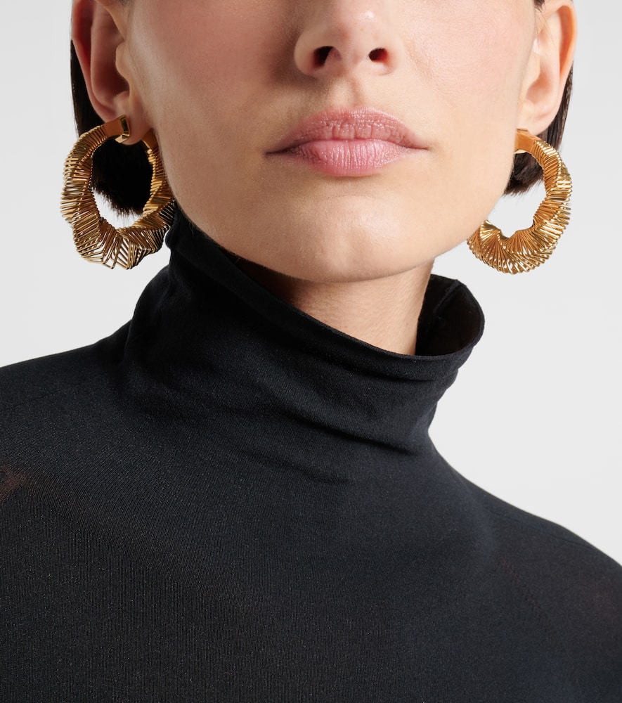Alaïa Square Spiral Hoop Earrings In Gold