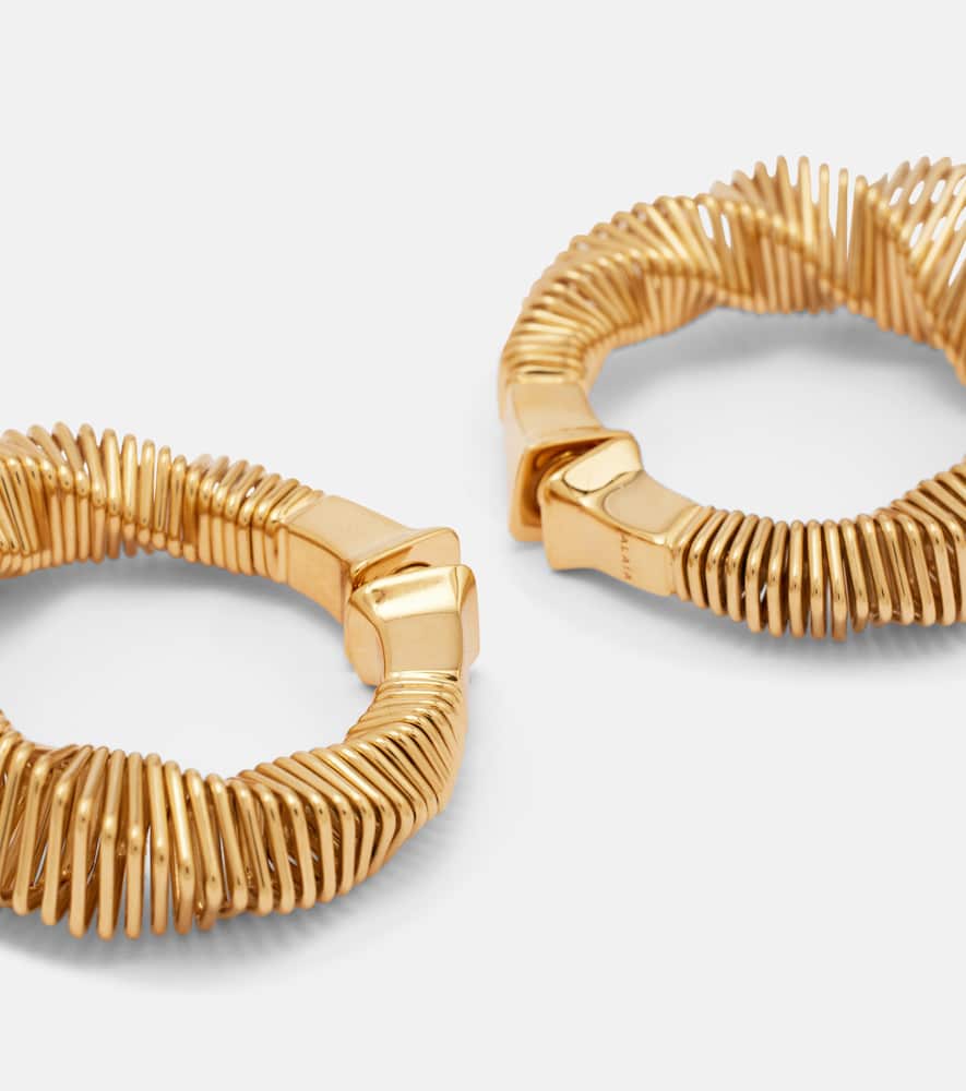 Alaïa Square Spiral Hoop Earrings In Gold