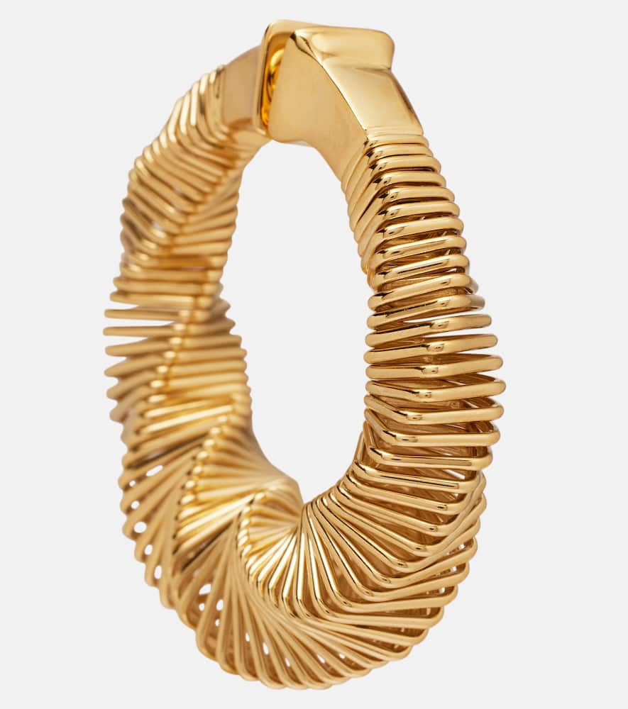 Alaïa Square Spiral Hoop Earrings In Gold