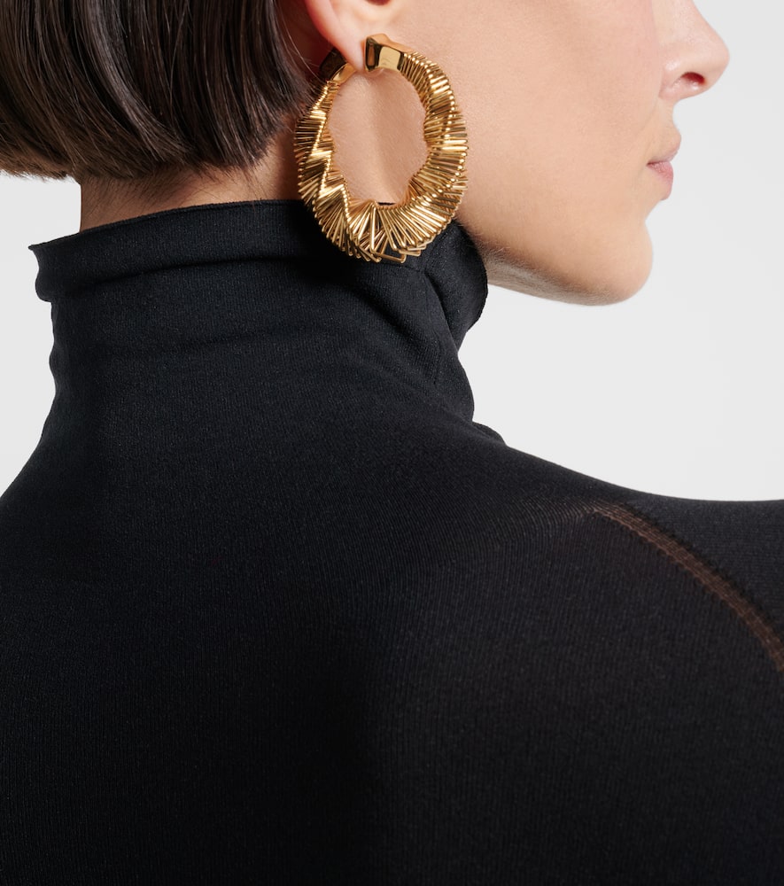 Alaïa Square Spiral Hoop Earrings In Gold