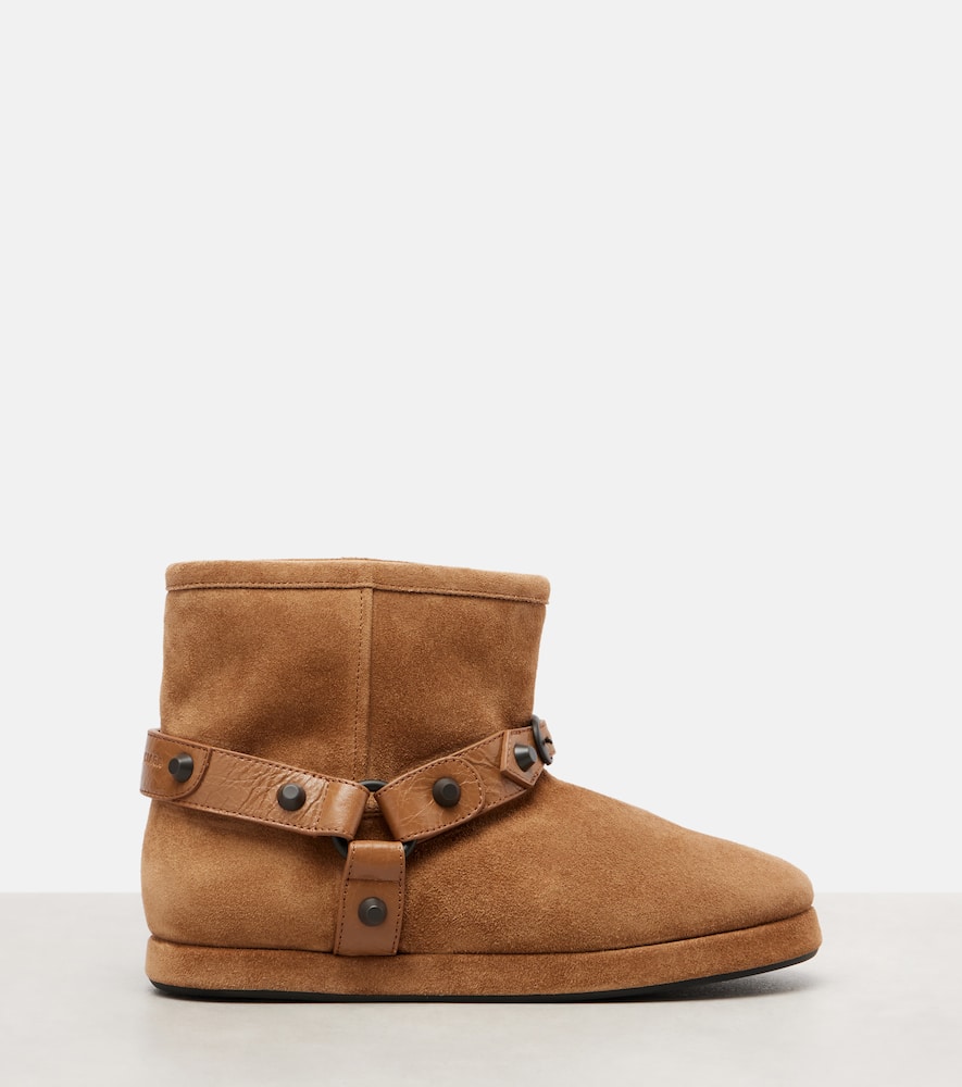 Balenciaga Alaska Suede Ankle Boots In Brown