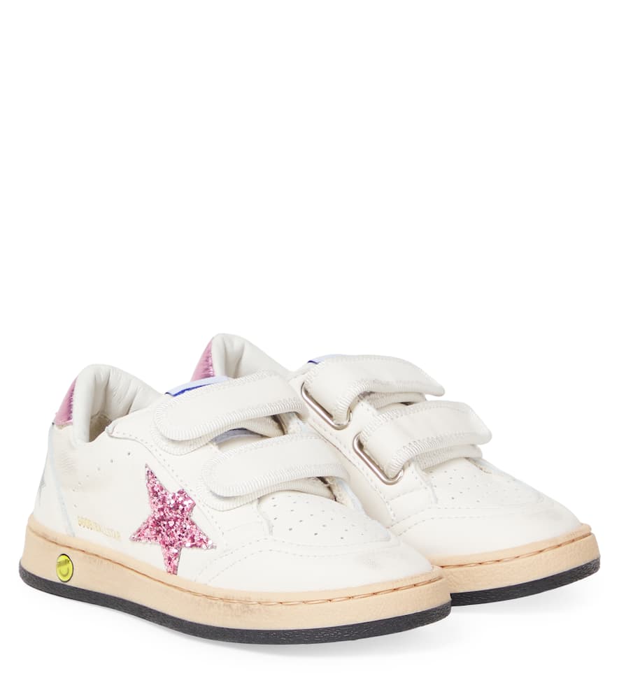 Golden Goose Kids' Ball Star Glitter Leather Sneakers In Multi