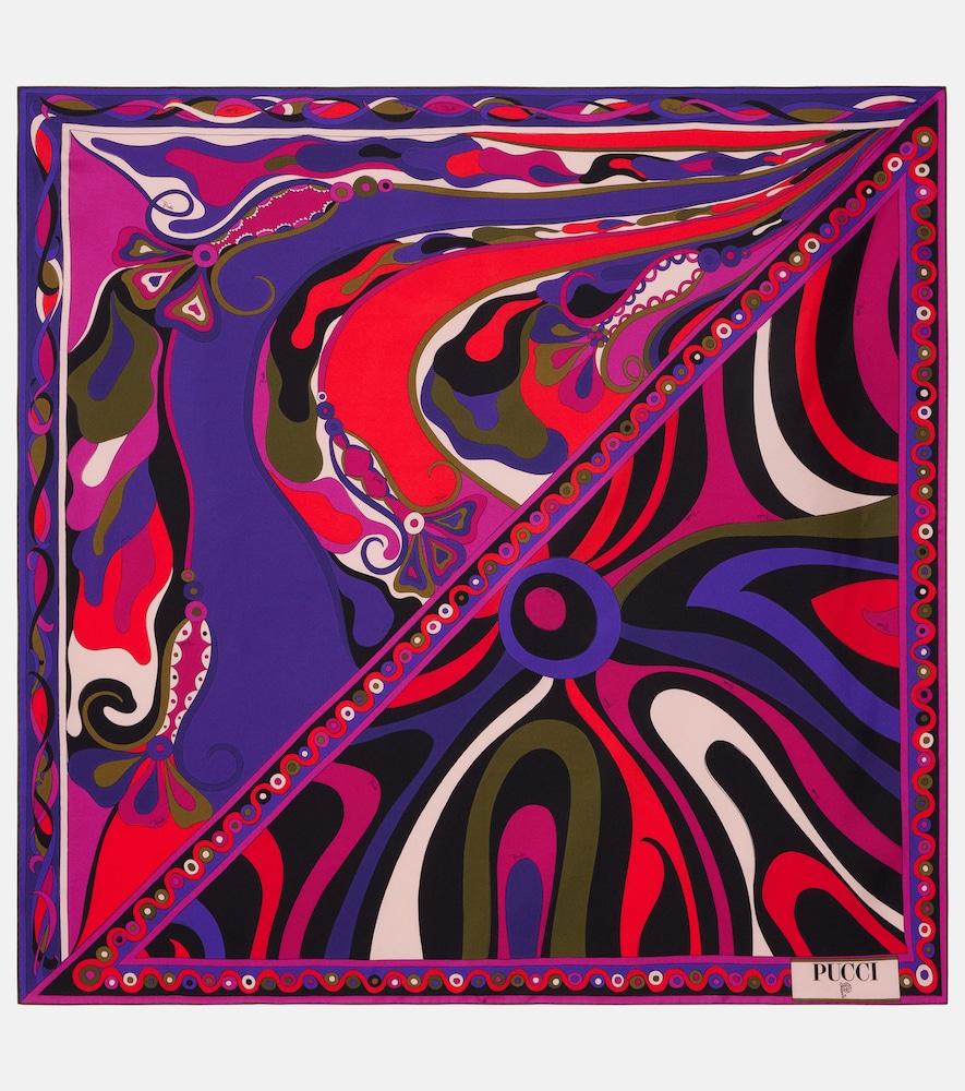 Pucci Marmo and Orchidee silk twill scarf