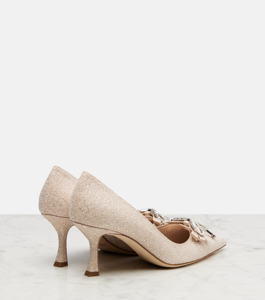  Jimmy Choo Jimmy Choo Auria 70 Crystal-embellished Glitter Pumps 