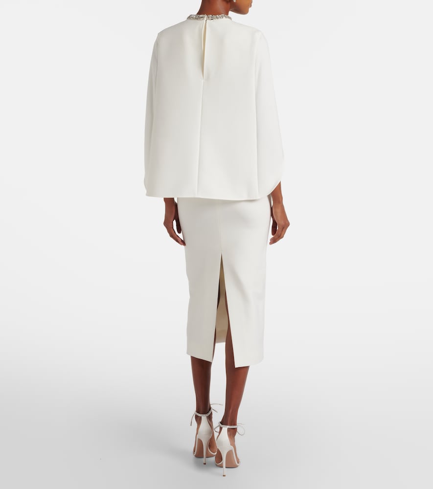  Roland Mouret Roland Mouret Midikleid Aus Crêpe Mit Kristallen 