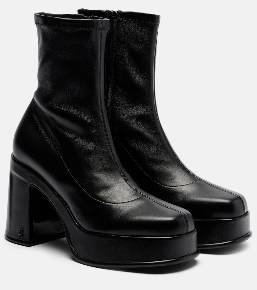 Jimmy Choo Hadi 100 Patent Leather Ankle Boots In Black