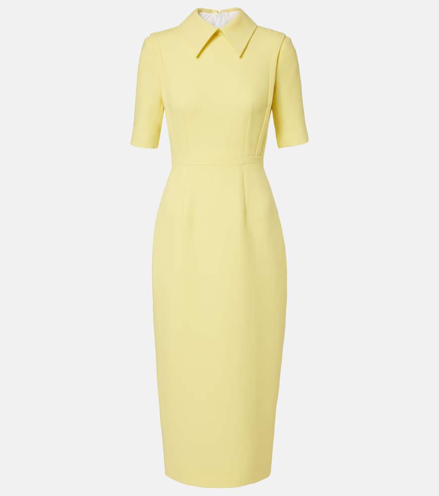 Emilia Wickstead Valletta Wool Crêpe Midi Dress In Yellow
