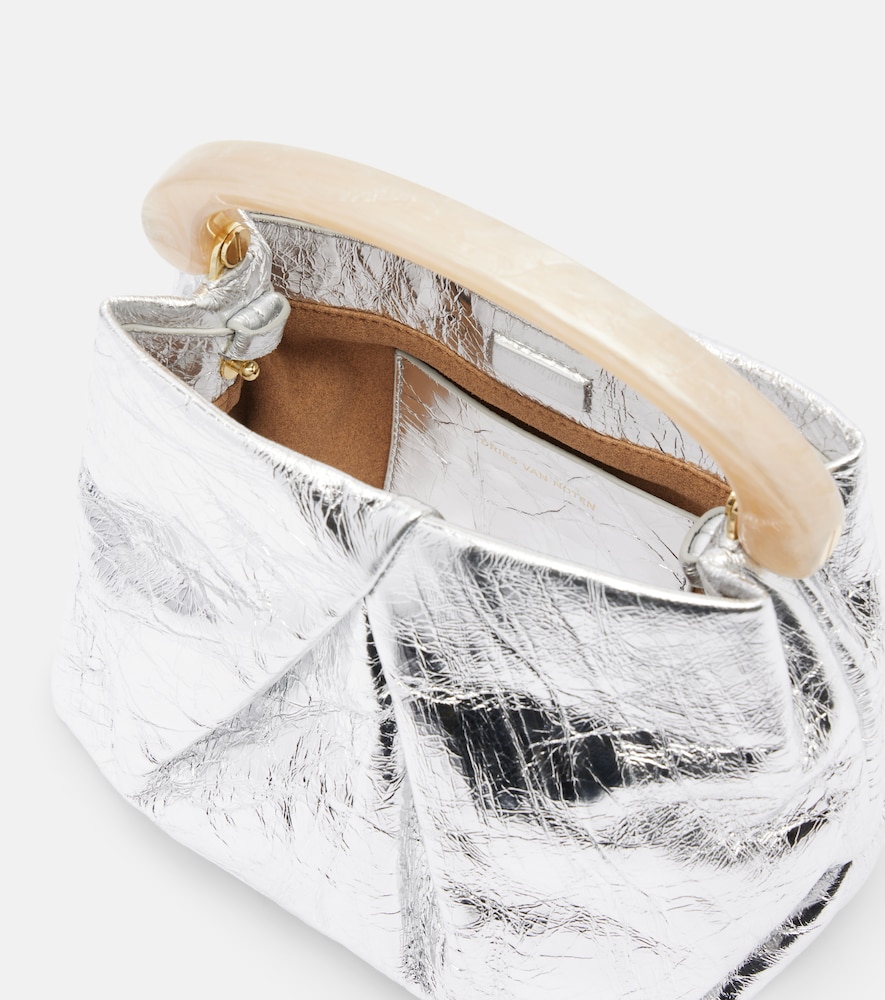  Dries Van Noten Dries Van Noten Henkeltasche Crisp Mini Aus Metallic-leder 
