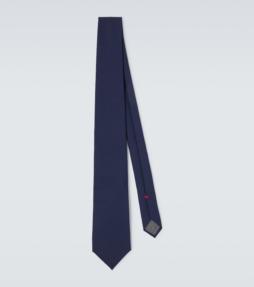 Brunello Cucinelli Virgin Wool Tie In Blue