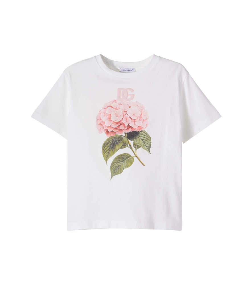 Dolce&Gabbana Kids White Dg Floral Cotton Jersey T-Shirt Y Size 4 - Mytheresa