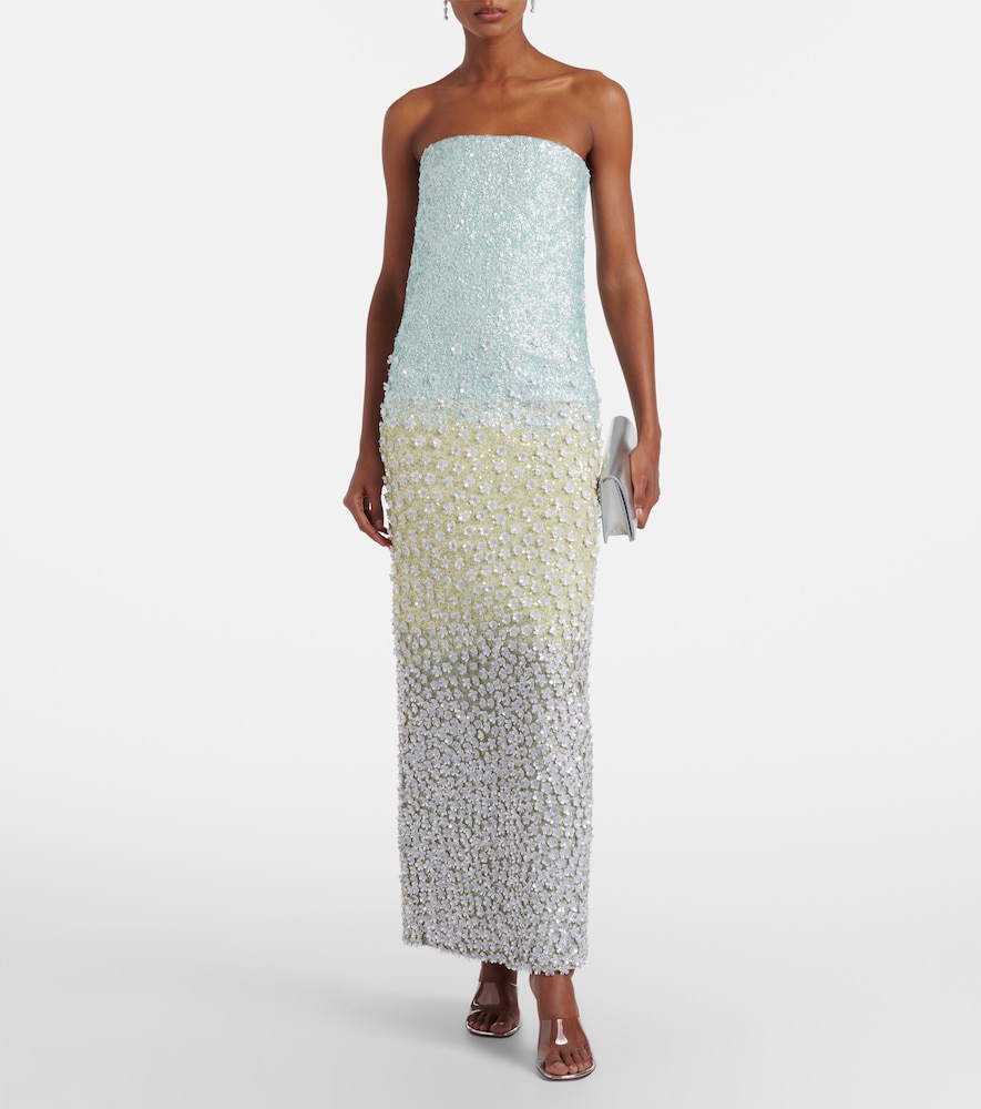  La Fuori Lã  Fuori Embellished Silk Bustier Dress 
