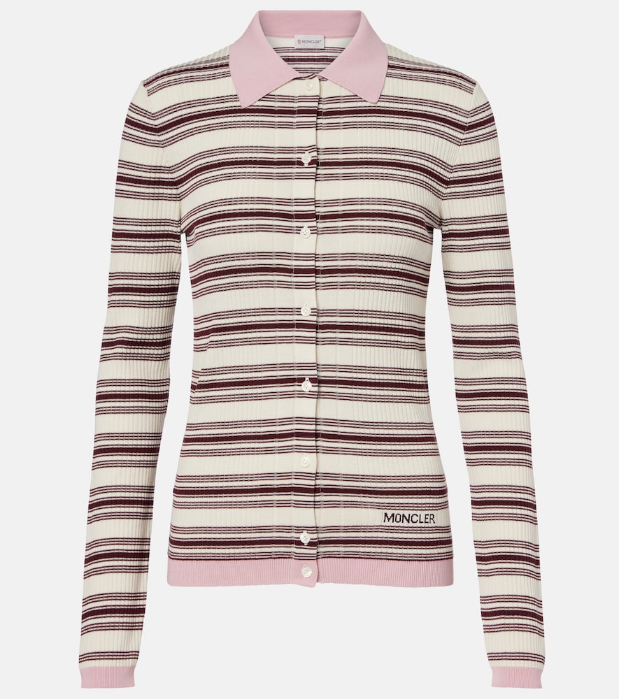 Moncler triped cotton polo shirt