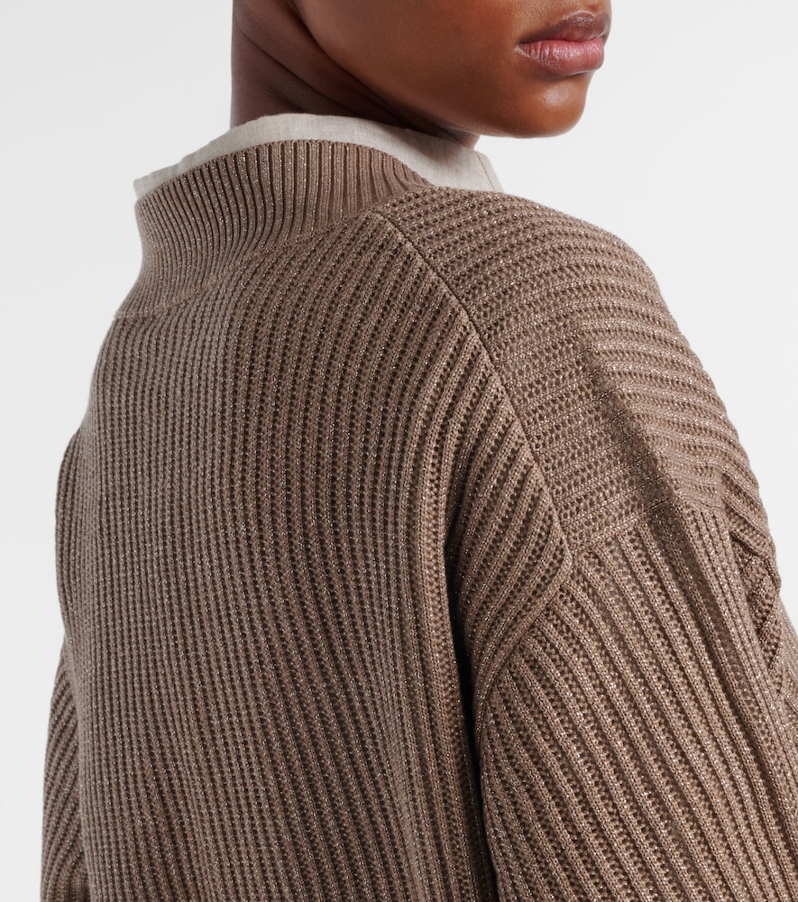  Brunello Cucinelli Brunello Cucinelli Cotton-blend Lame Sweater 