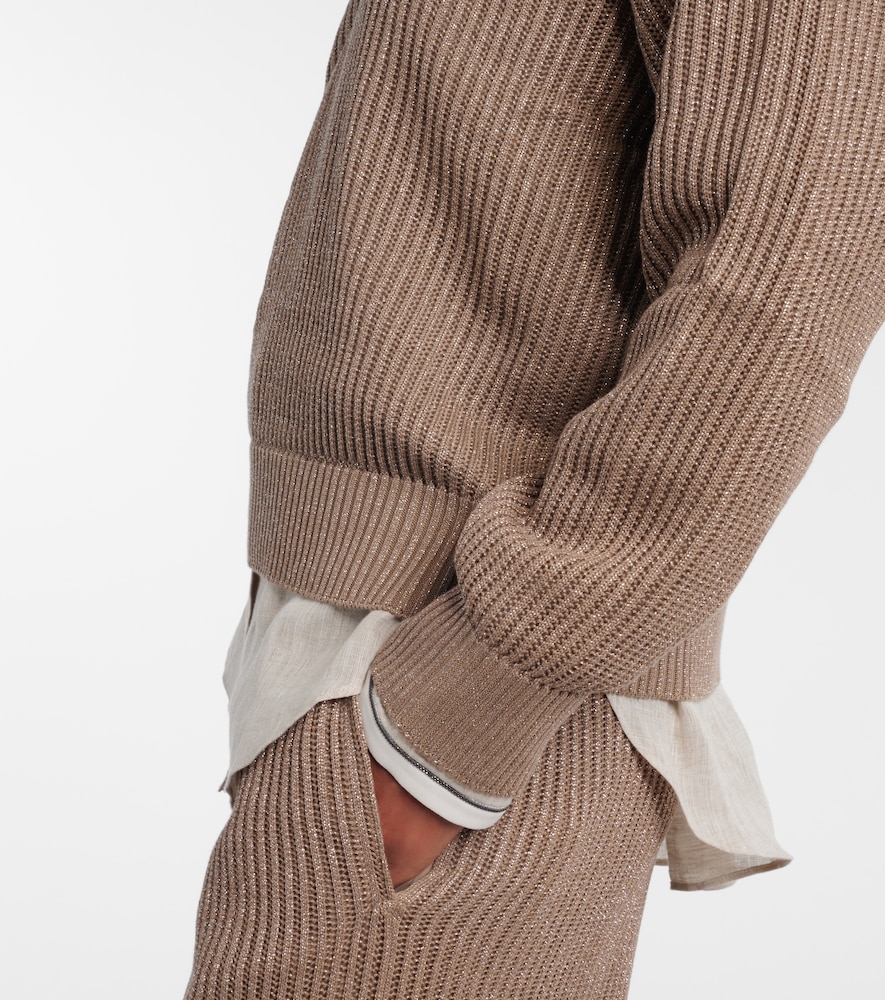  Brunello Cucinelli Brunello Cucinelli Cotton-blend Lame Sweater 