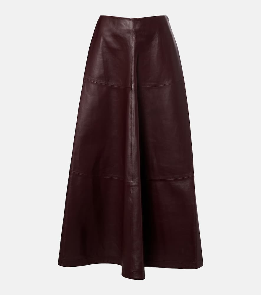 Altuzarra Varda Leather Maxi Skirt In Burgundy