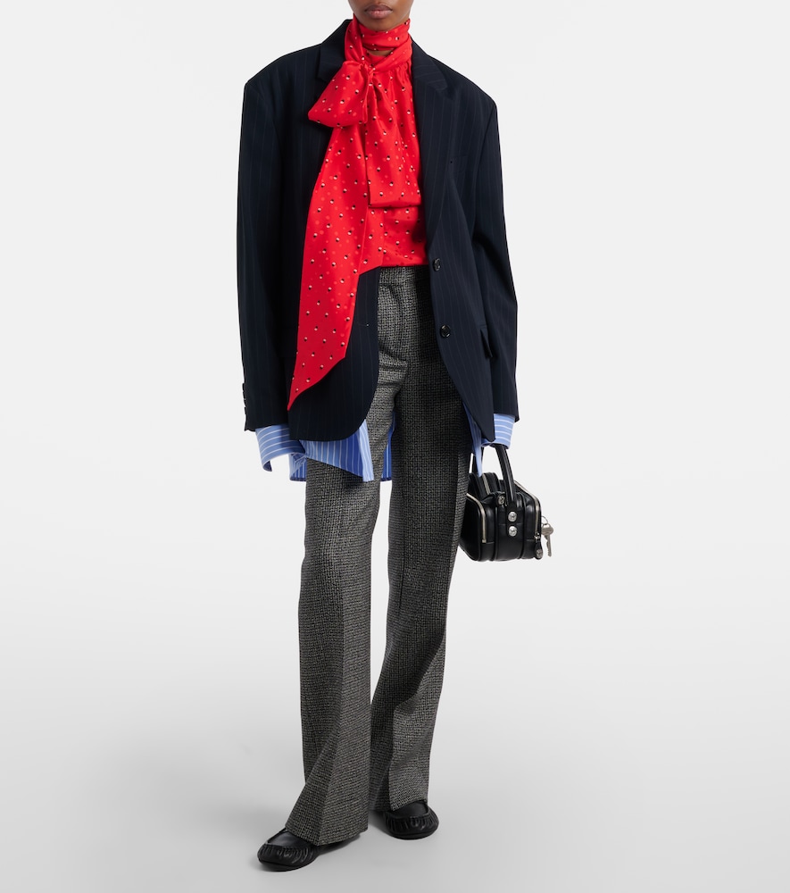  Acne Studios Acne Studios Pekko Houndstooth Wool Wide-leg Pants 