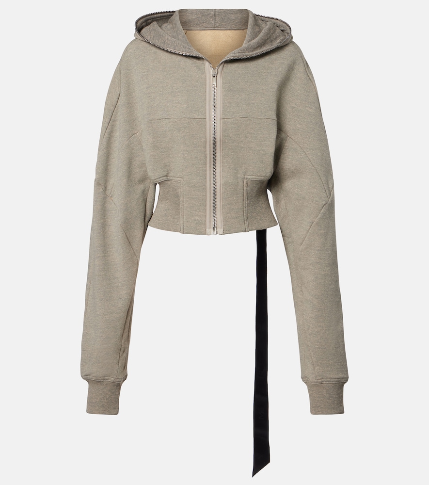 Rick Owens Cropped cotton-blend jersey hoodie