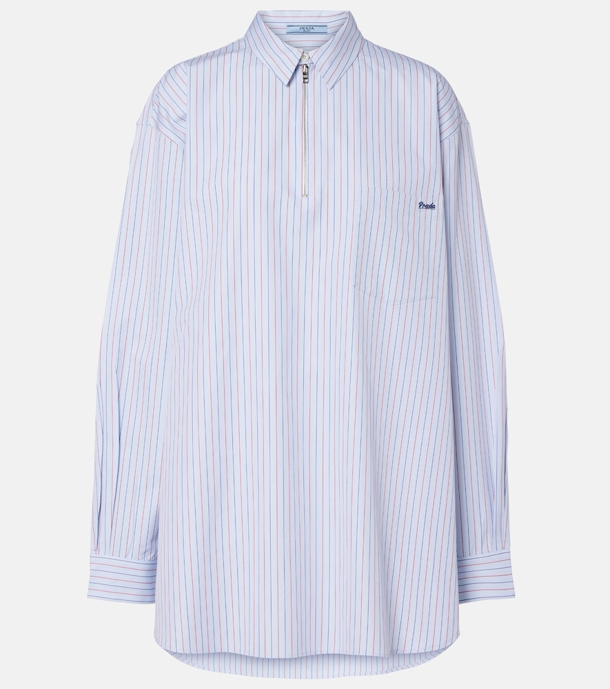 Prada Chevron striped oversized cotton shirt