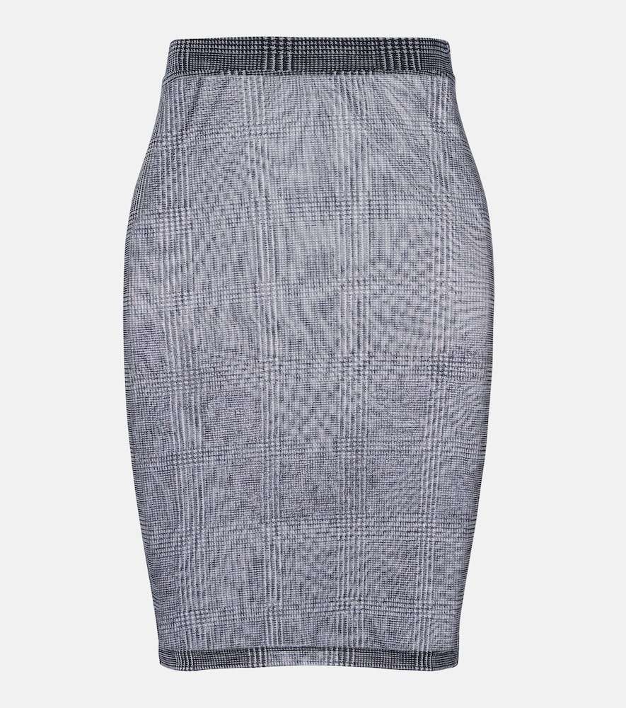 Elie Saab Checked sheer pencil skirt