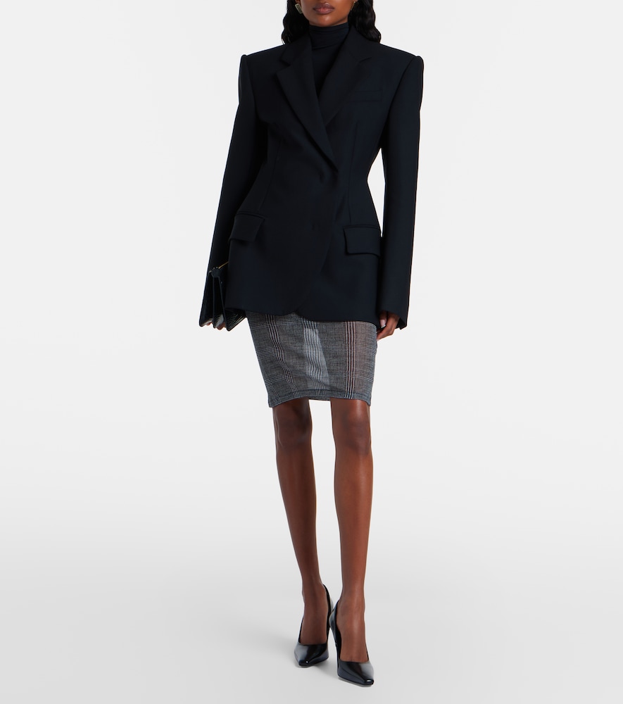 Elie Saab Checked sheer pencil skirt