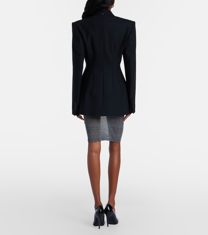Checked Sheer Pencil Skirt