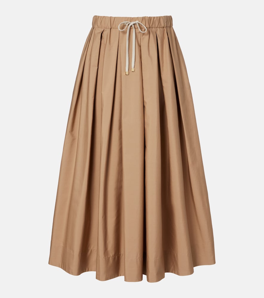 'S Max Mara Pineta pleated cotton poplin midi skirt