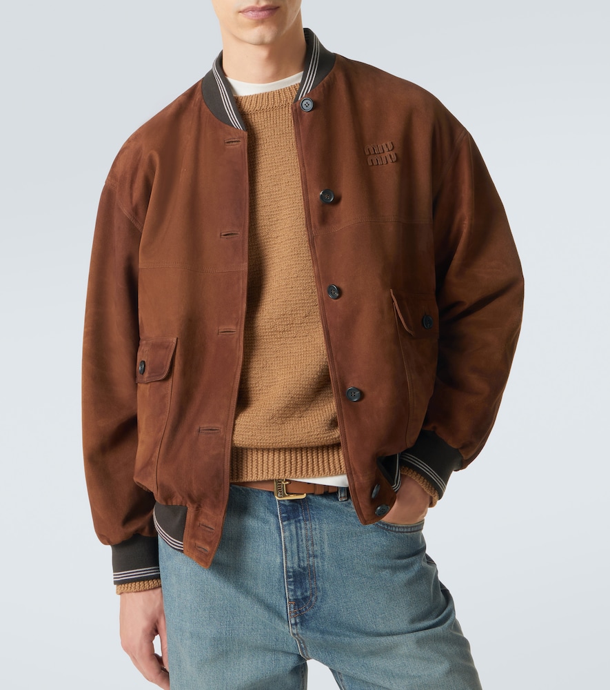  Miu Miu Miu Miu Suede Bomber Jacket 
