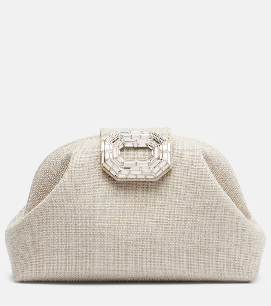 Amina Muaddi Camelia embellished clutch