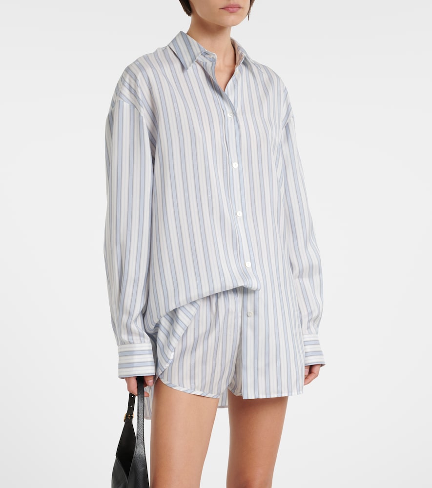  Gucci Gucci Camisa Oversized De Seda A Rayas 