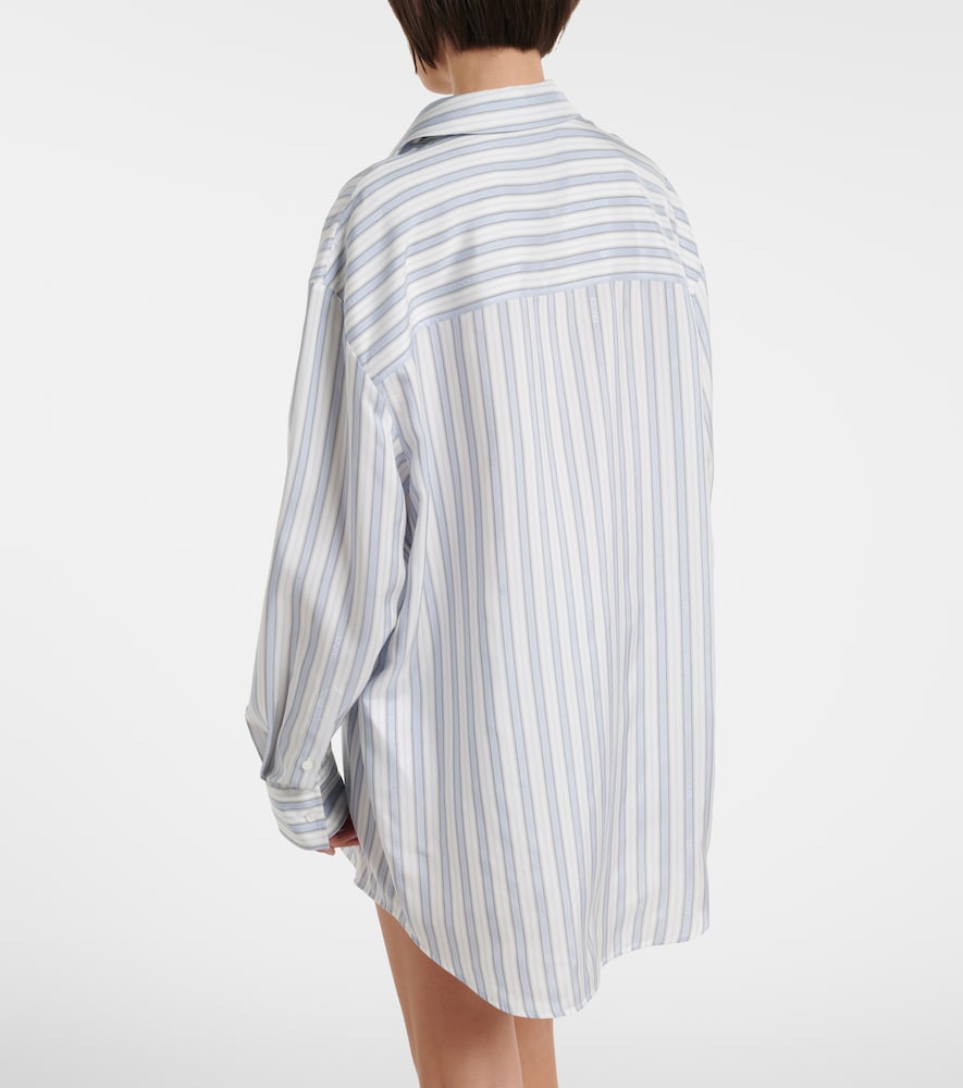  Gucci Gucci Camisa Oversized De Seda A Rayas 