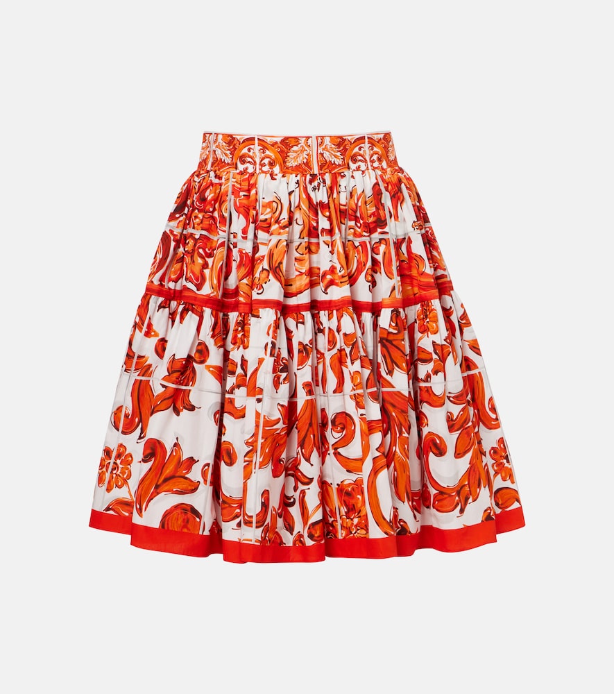 Dolce & Gabbana Majolica cotton poplin miniskirt