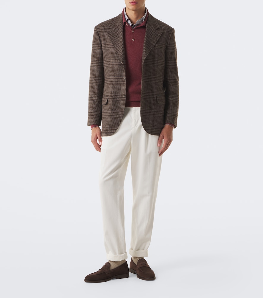 Prince Of Wales Check Cashmere Blazer
