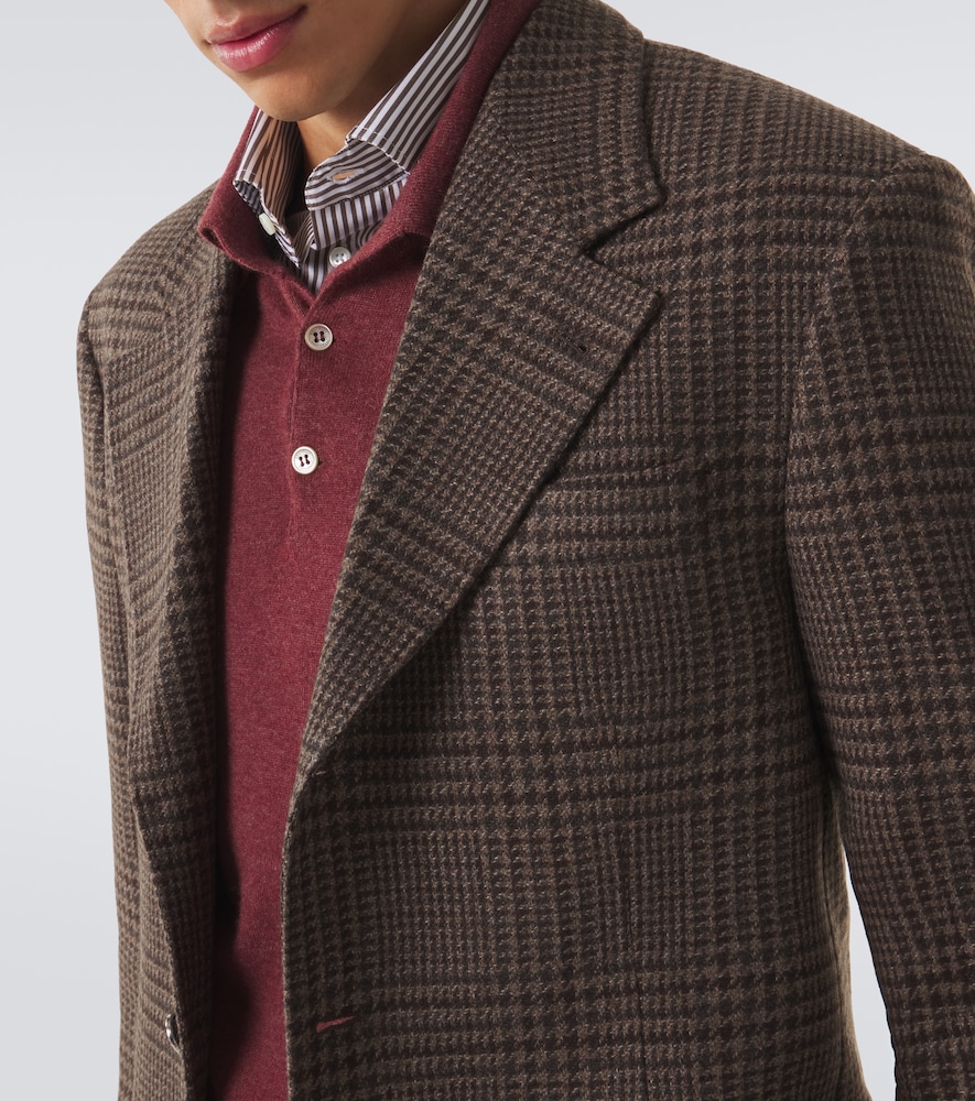 Prince Of Wales Check Cashmere Blazer