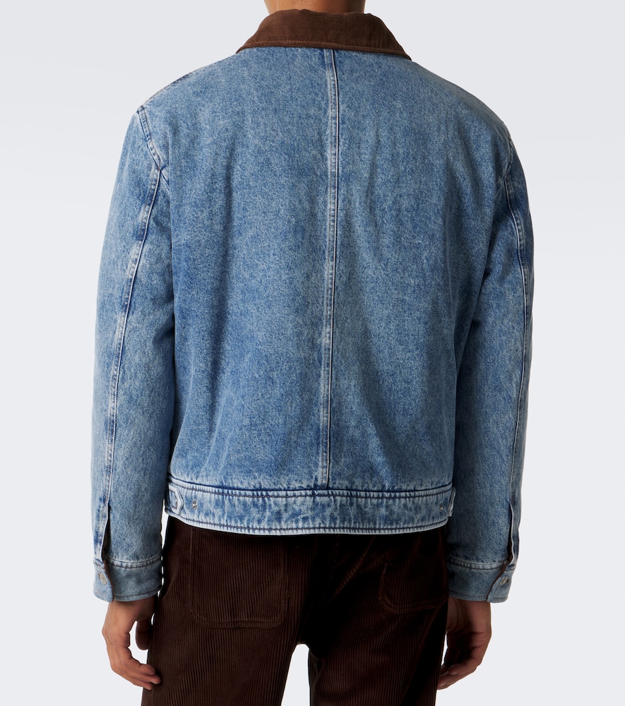 Ami De Coeur Corduroy-Trimmed Denim Jacket