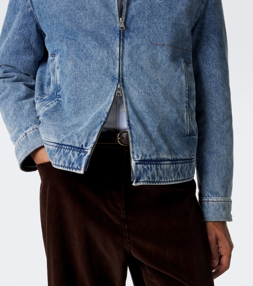 Ami De Coeur Corduroy-Trimmed Denim Jacket