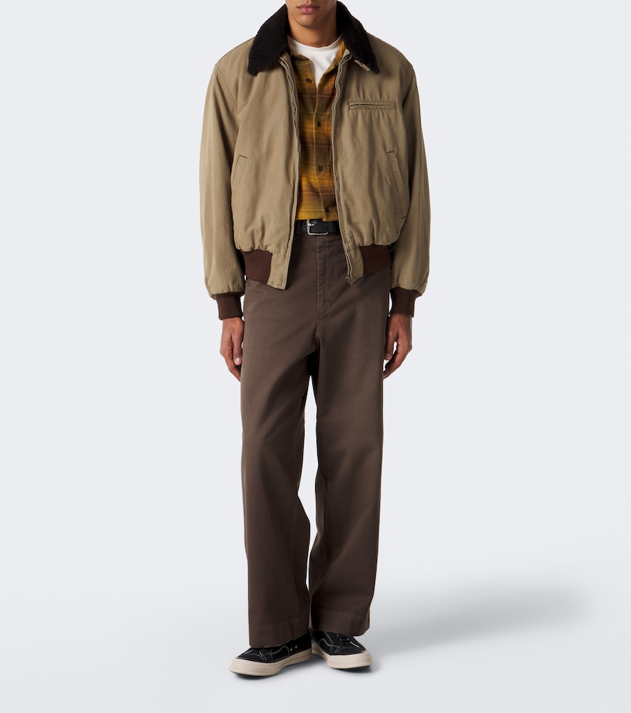 Cotton Twill Wide-Leg Pants