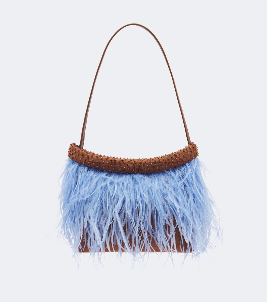Borsa a spalla Winslow con piume