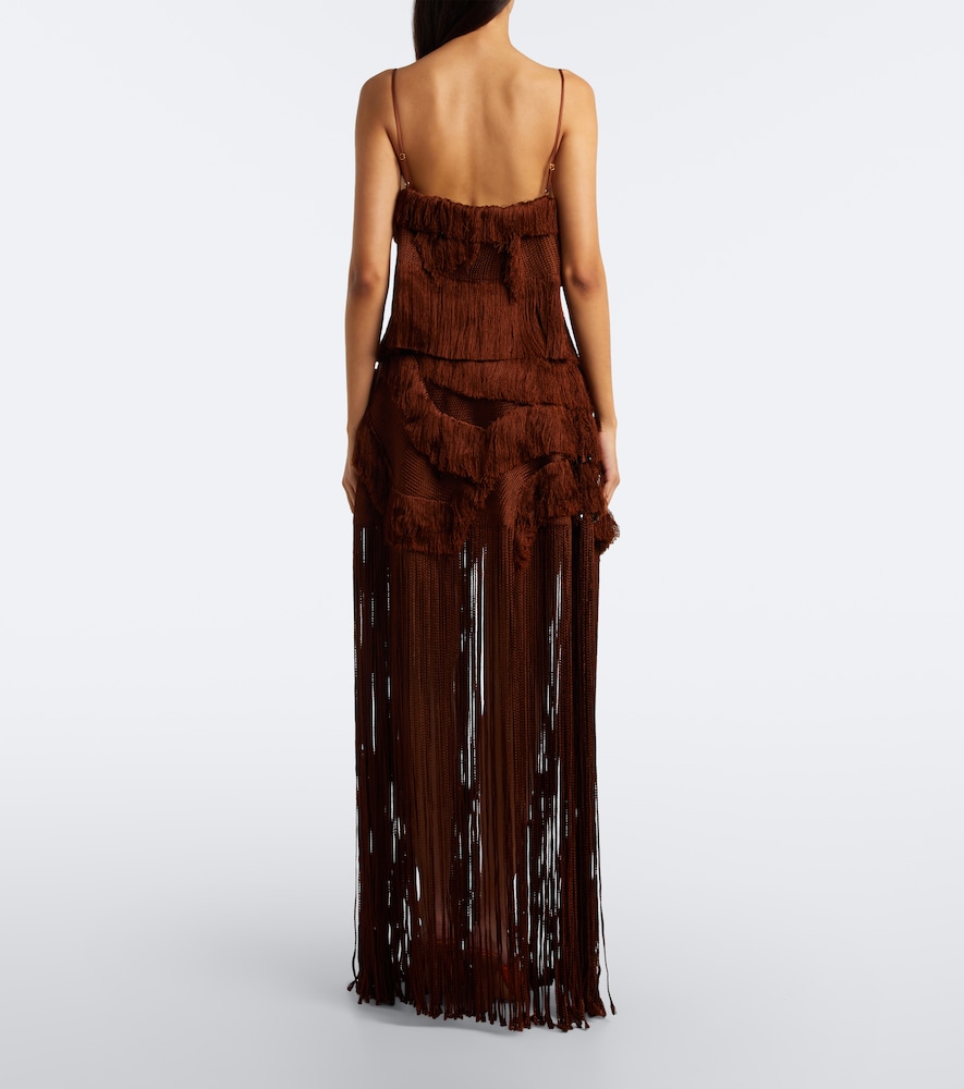Braided Embellished Fringed Miniskirt