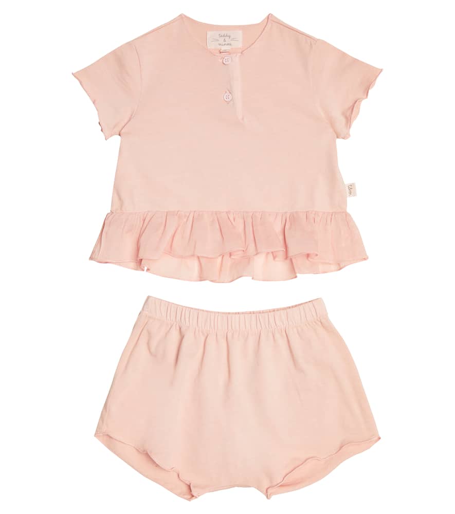 Il Gufo Baby cotton T-shirt and shorts set
