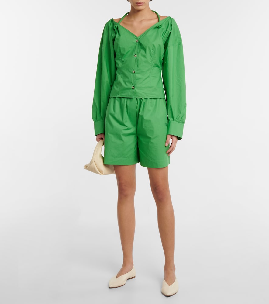 Nanushka Tami cotton poplin halterneck top